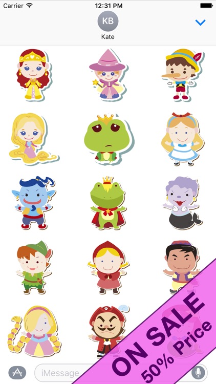 Animated Fairy Tales Characters Stickers - Set 3