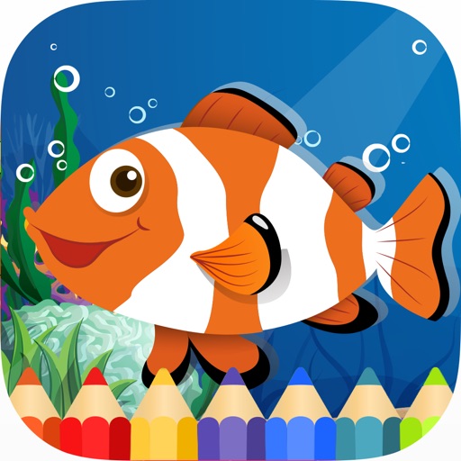 Ocean Animals Coloring Book Game Icon