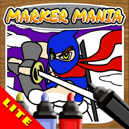 Marker Mania for Boys FREE: My Kids Doodle Ninja Hero Coloring Book icon