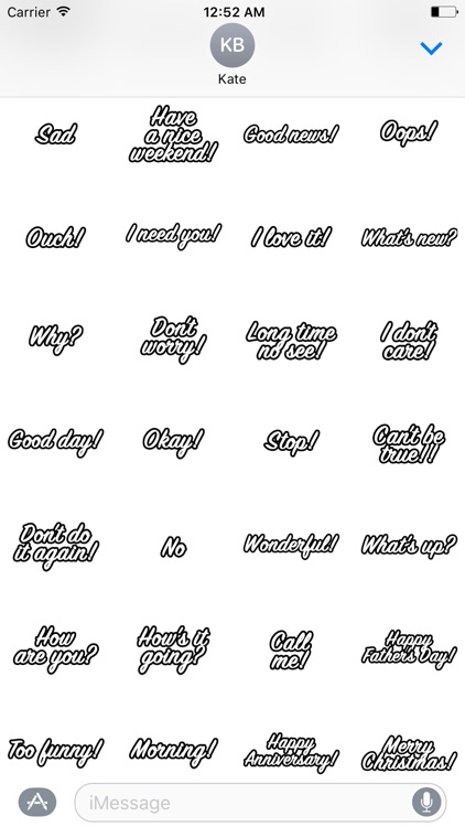 Expressions Outlined Stickers for iMessage