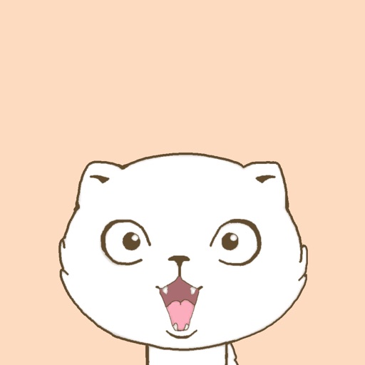 White Cat Animated Stickers icon