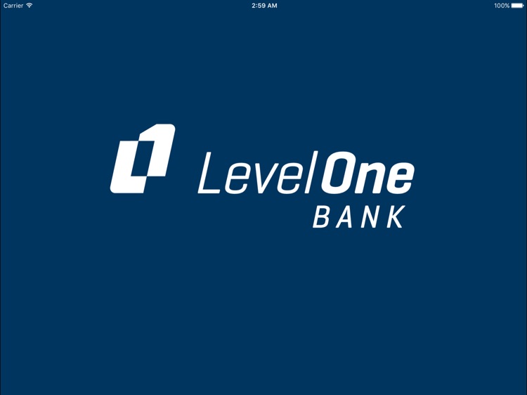 Level One Mobile Banking for iPad