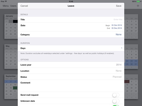 Annual Leave HD screenshot 2