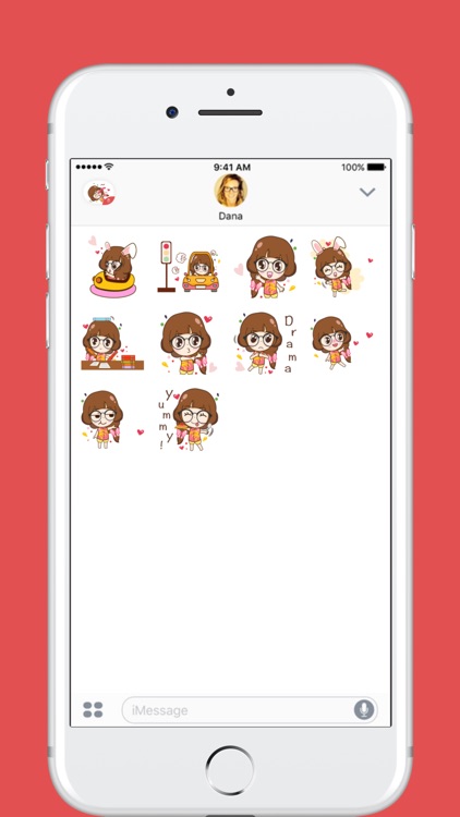 Momo Jung stickers by J Robot Sticker for iMessage