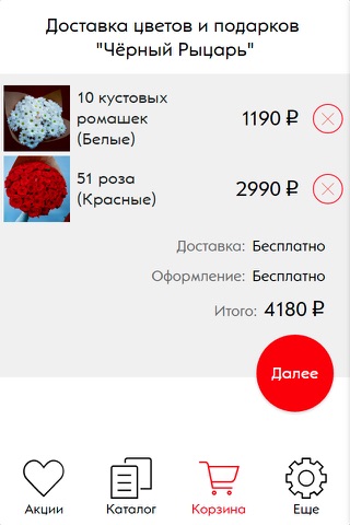 Доставка цветов Черный Рыцарь screenshot 3