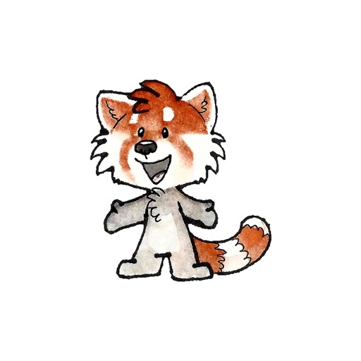 Red Panda - Water Color Art Stickers icon