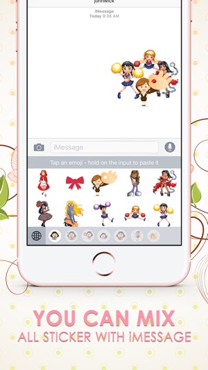 Girls Emoji Stickers Keyboard Themes ChatStick(圖3)-速報App