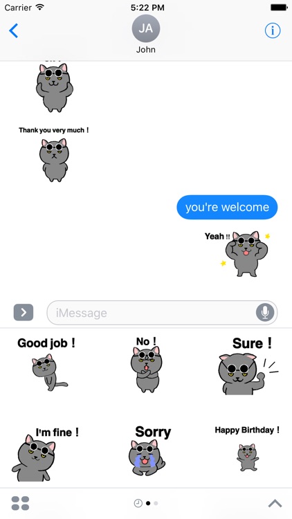 Animated The Grey Fat Cat Sticker Pack