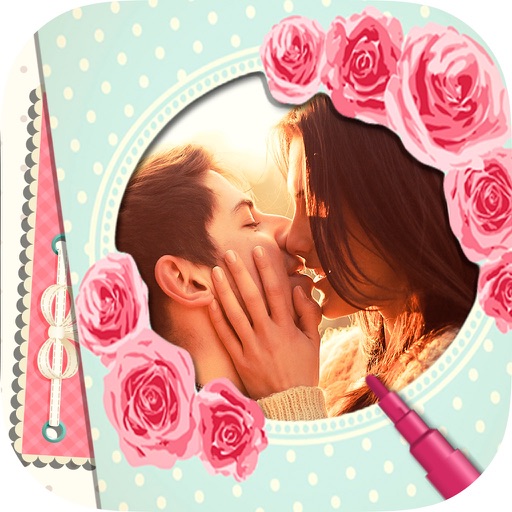 Romantic love photo frames - Photomontage Icon