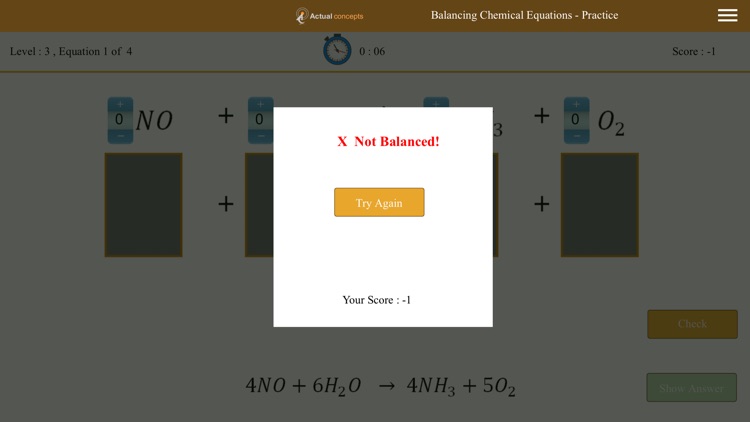 Gamily-Balancing Chemical Equations screenshot-3