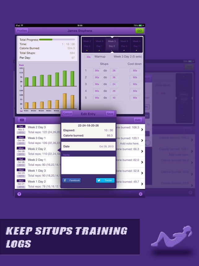 Situps Coach Pro for iPad - Do 200 Sit Ups(圖4)-速報App