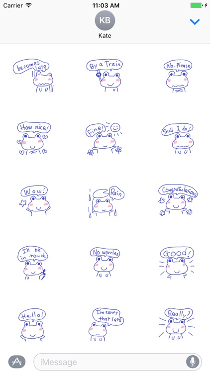 Hand Drawing Frog Stickers