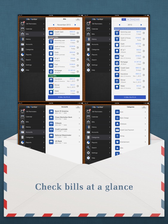 Bills Monitor Pro for iPad - Bill Manager & Minder screenshot-3