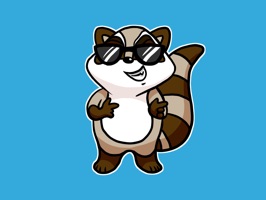 Let Bandit the raccoon join your conversation and enrich it with his cute emotions