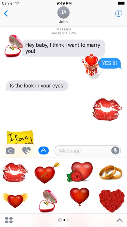 3D Love Stickers for iMessage
