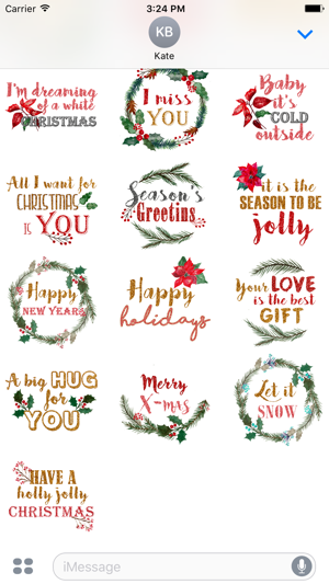 Christmas Messages Stickers - Maraquela Watercolor(圖3)-速報App