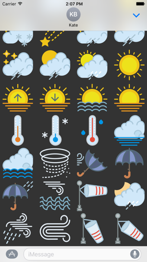 Weather Stickers Pack App for iMessage C