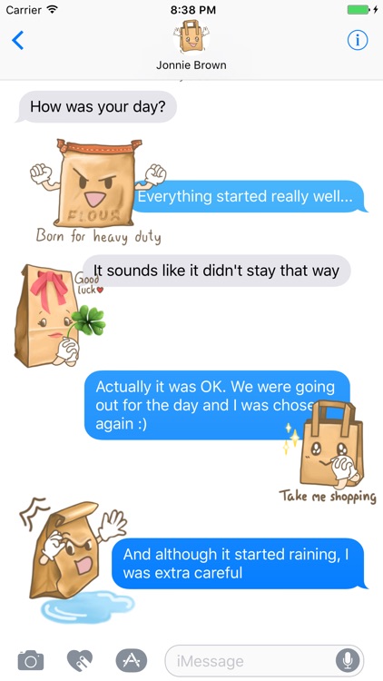 Choose the Paper Bag Stickers for Text Messages