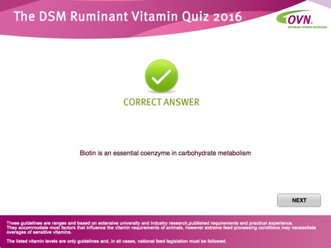 DSM Ruminants Vitamin Quiz screenshot 3