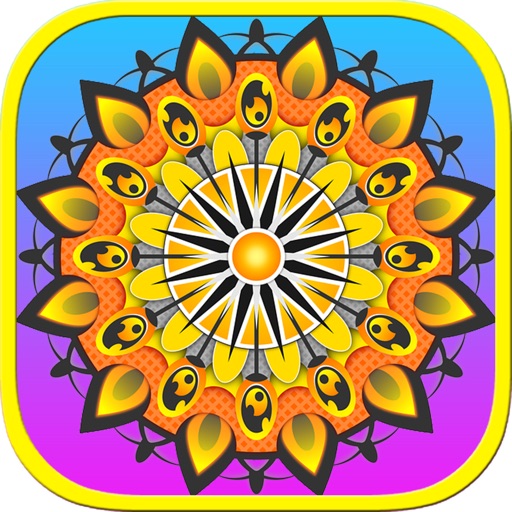 Adult Coloring Book Mandala Stress Relief Therapy Icon