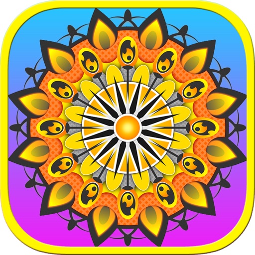 Adult Coloring Book Mandala Stress Relief Therapy icon