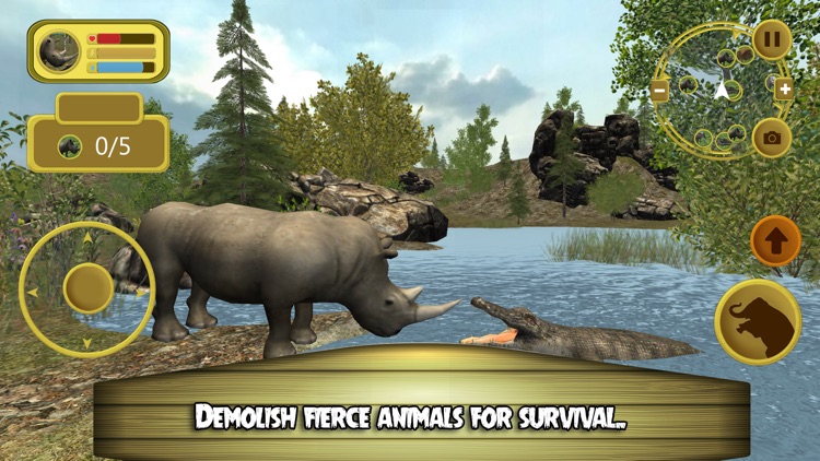 Rhinoceros 3D Simulator-Wild Animal Hunting Life screenshot-3