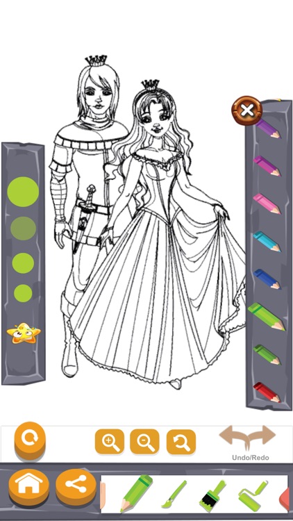Princess & Prince Paint Draw Coloring Book For Kid screenshot-3
