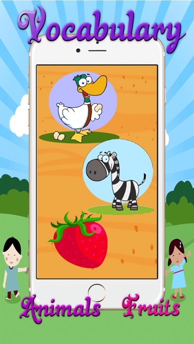 english vocabulary vegetables and animals cartoon 2.0 IOS -