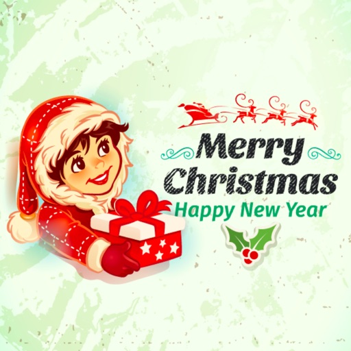 Merry Christmas & Happy New Year Vintage Stickers icon