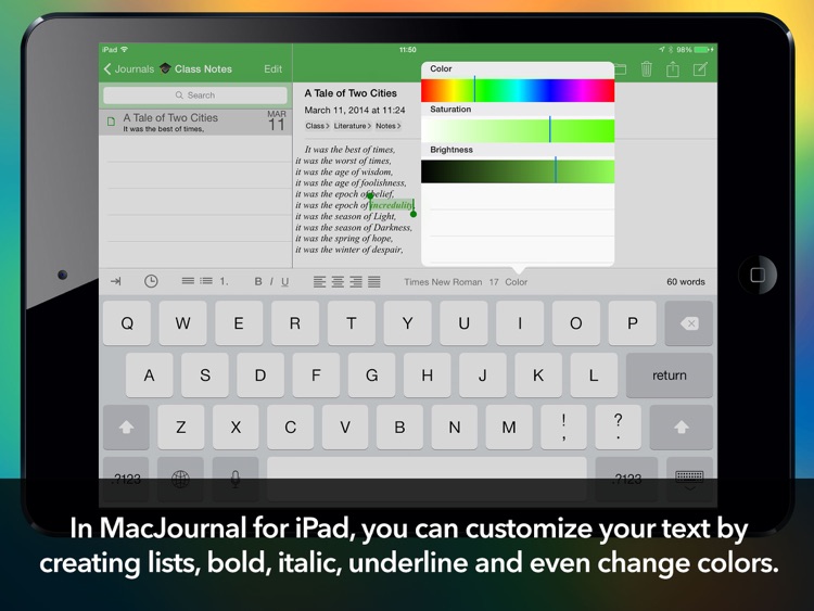MacJournal for iPad