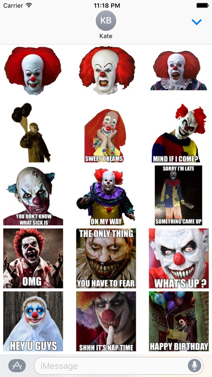 Creepy Clown - Scary Halloween Stickers