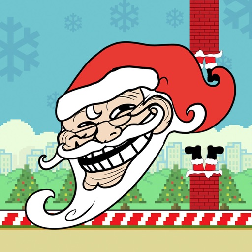 Christmas Troll Face: Flying Santa Challenge icon
