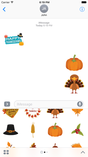 Thanksgiving Stickers Pack for iMessage Text Chat(圖3)-速報App