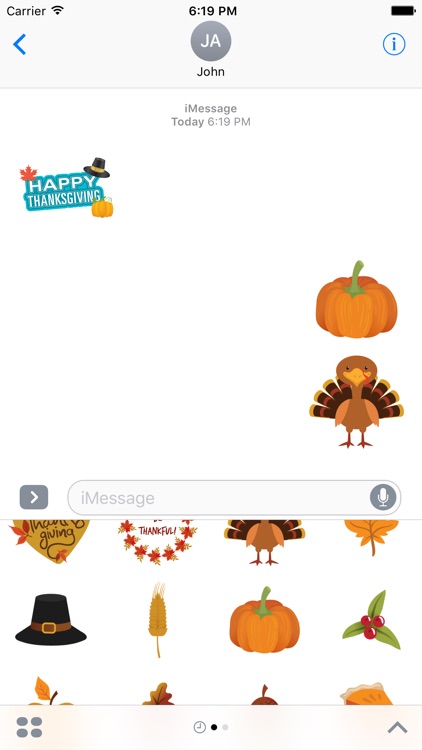 Thanksgiving Stickers Pack for iMessage Text Chat