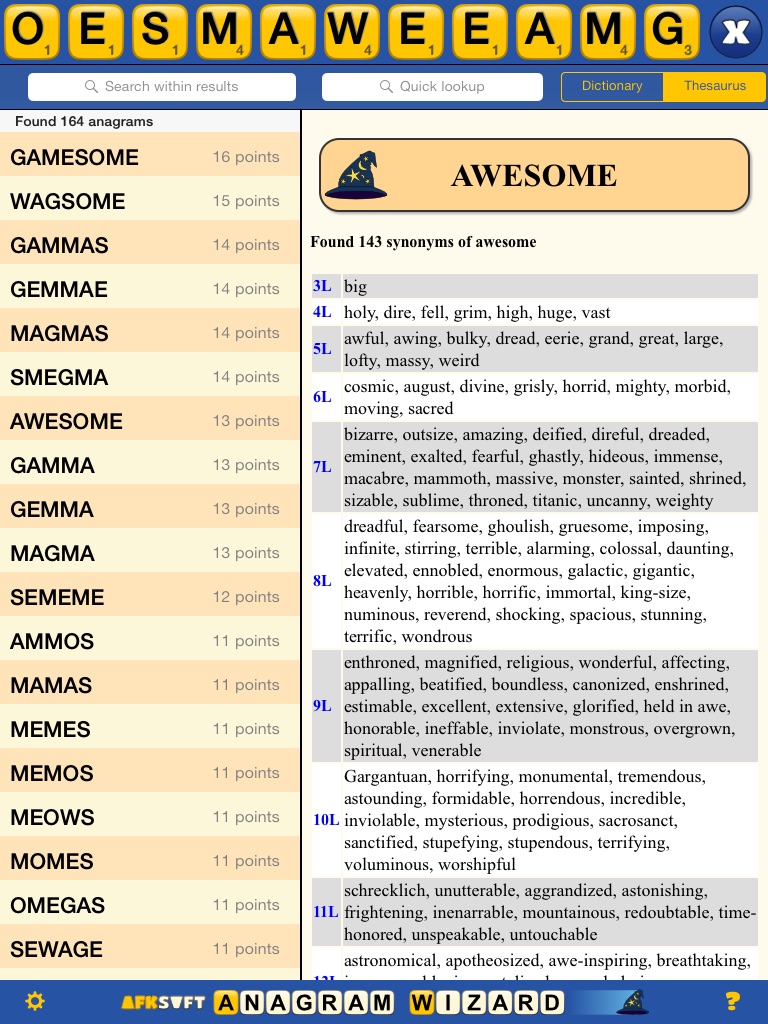 Anagram Wizard for Wordfeud & Words with Friends screenshot 3