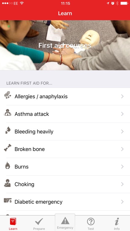First aid by British Red Cross
