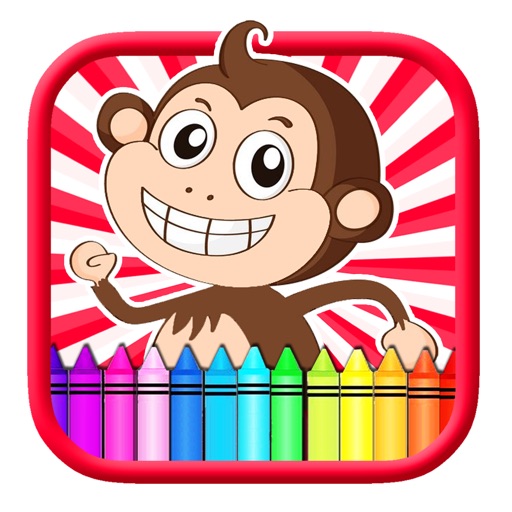 Paint Game Peter Monkey Animal Coloring Page Free