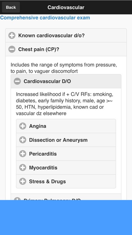 DDx Teacher: Differential Diagnosis/History Aid