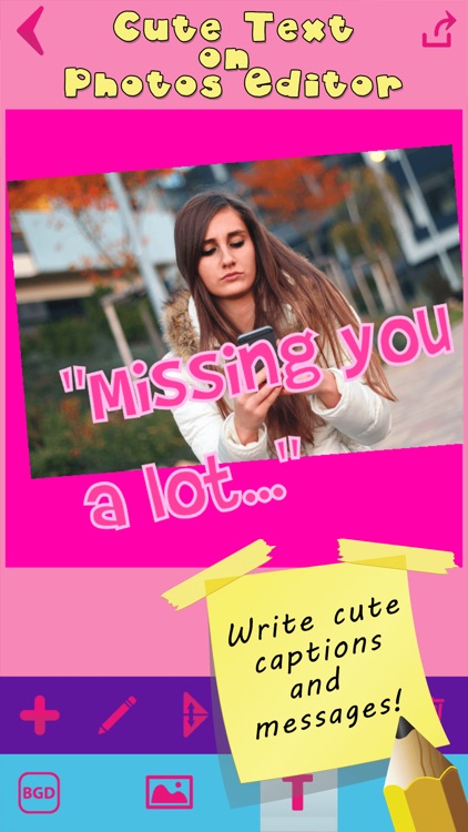 Cute Text on Photo.s Editor & Draw over Pictures