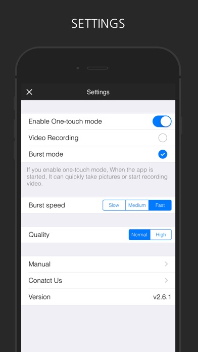 Touch Camera - Fast Recording and Burst