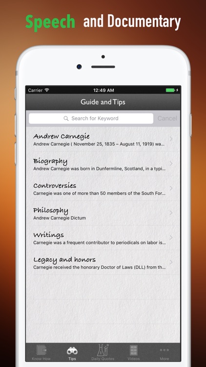 Biography and Quotes for Andrew Carnegie screenshot-3