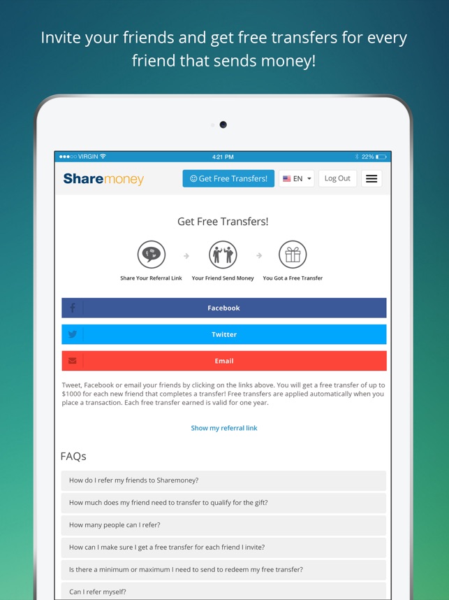 Sharemoney Money Transfers On The App Store - sharemoney money transfers on the app store
