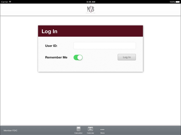 MSB Mobile Banking for iPad