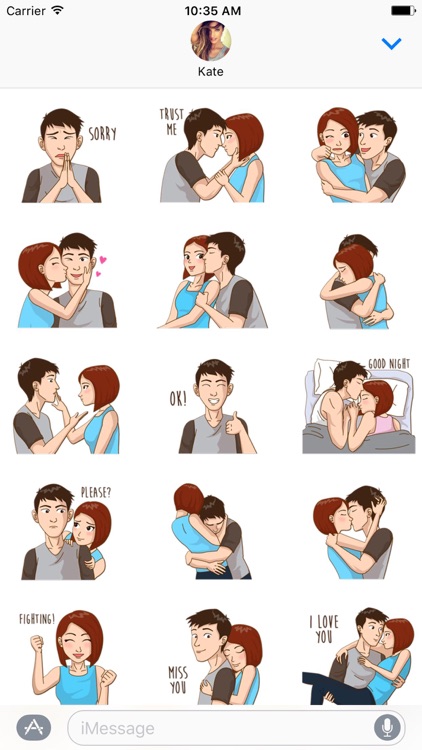 Romantic Couple In Love Stickers