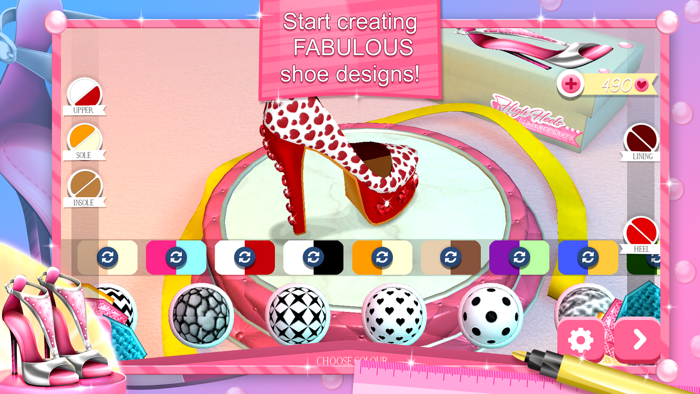 高跟鞋设计师游戏 - 创建您自己的鞋子并成为世界上最好的鞋的设计师之一