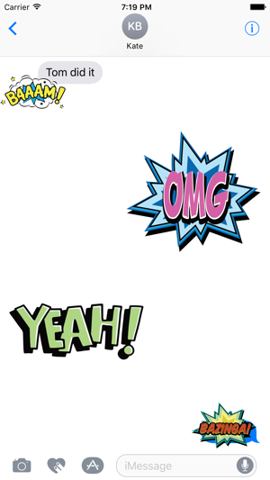 OMG Bazinga Comic Book Speech Bubbles Stickers(圖2)-速報App