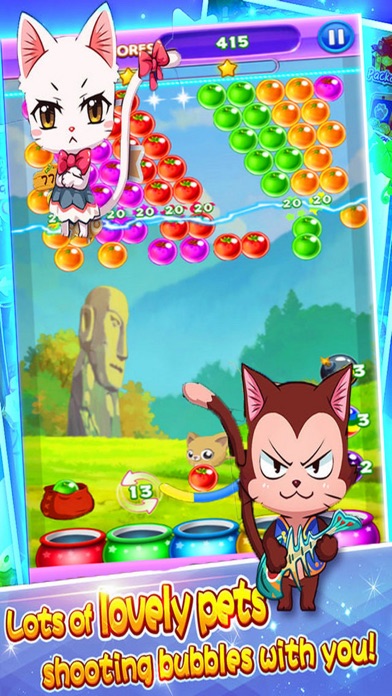 Cat Shoot Ball - Bubble Fruit screenshot 2