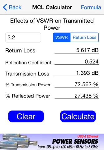 Mini-Circuits RF Calculator screenshot 2