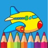 Icon coloring page airplane creativity for kids