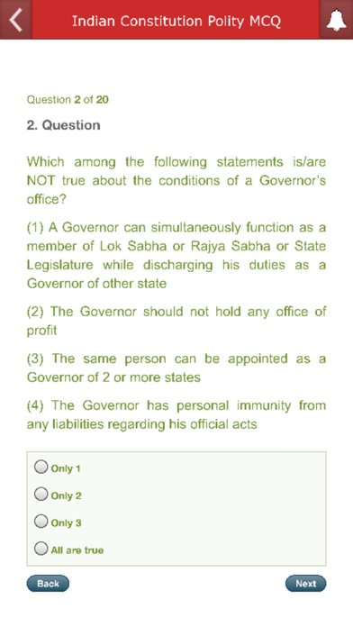 Indian Constitution Polity MCQ screenshot 2